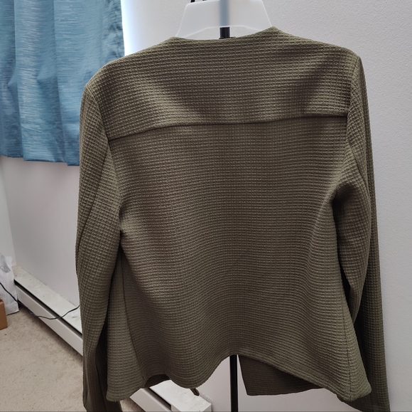 Calvin Klen army green Box Knit Button Jacket - Picture 3 of 3